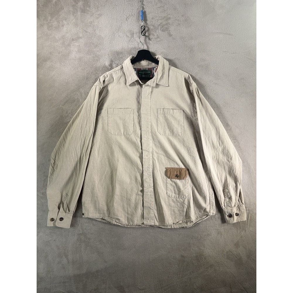 Ball And Buck Mens XXL Beige Hunting Field Shirt Button Down Utility Pockets